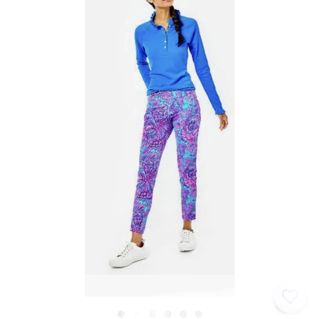 Lily Pulitzer Leggings Turquoise Oasis Sheiliedoscope Golf Size Xs Corso Pant